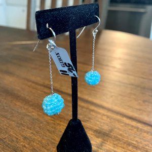 Sky Blue Apatite Sterling Silver Bead Earrings
